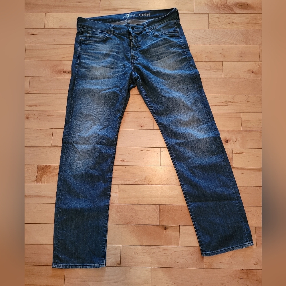 7 For All Mankind Men's Size 36 Standard Blue Jeans